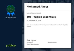 101 – Yubico Essentials certificate image