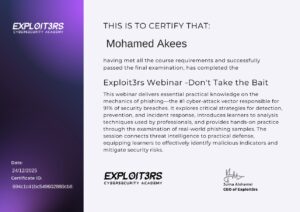 Phishing Awareness – Don’t Take The Bait certificate image