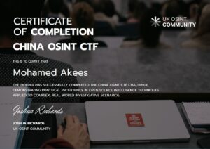 CHINA OSINT CTF certificate image