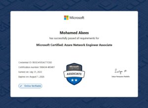 Microsoft Certified: Azure Network Engineer Associate certificate image